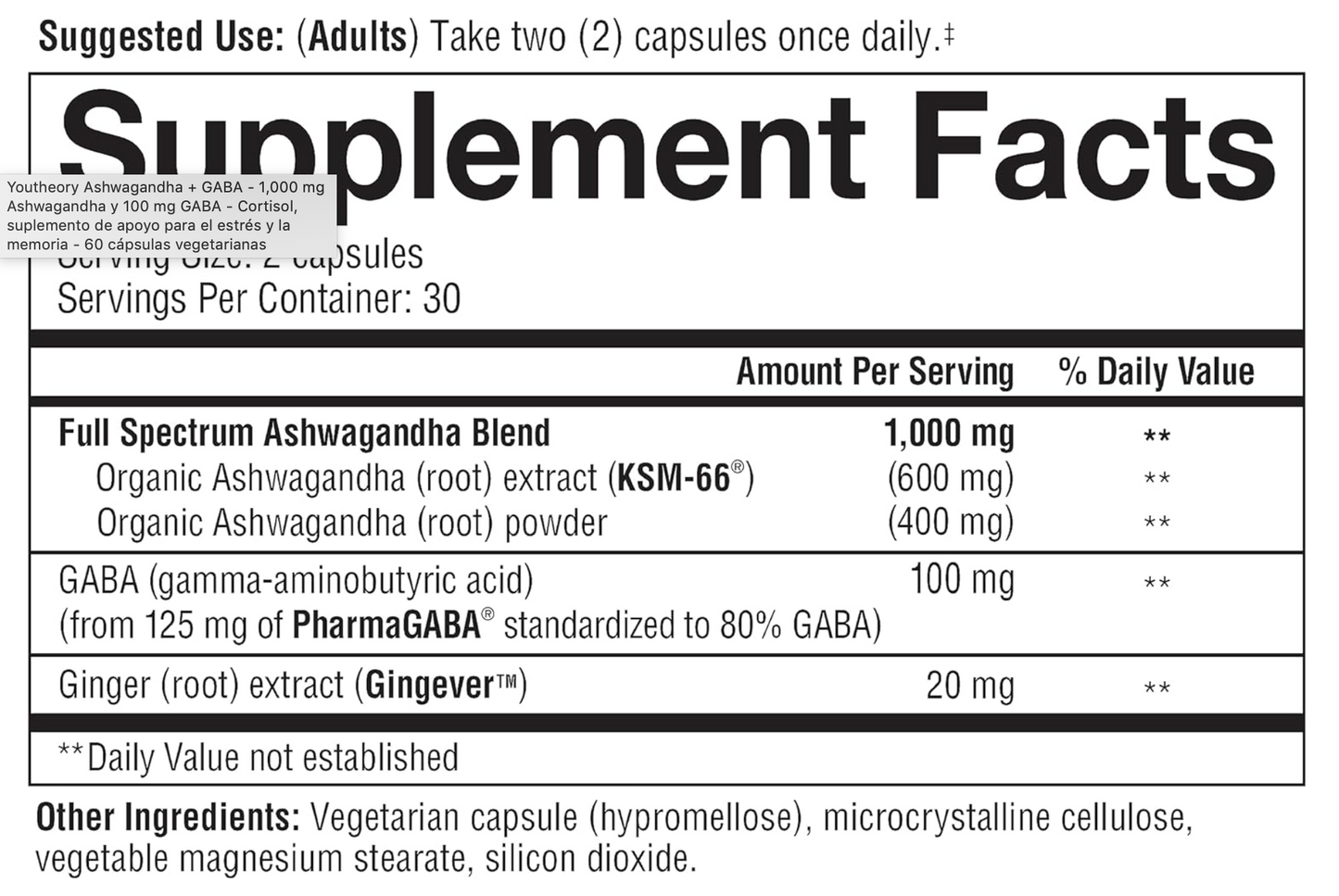 Ashwagandha + Gaba